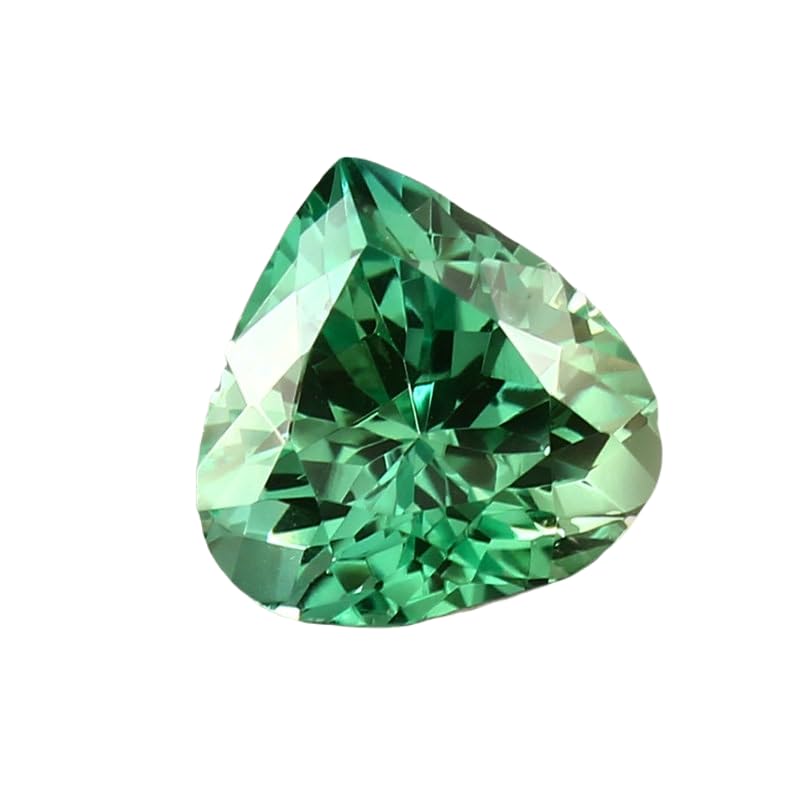 Saphir vert naturel 12x12mm cœur pour fabrication de bijoux DIY