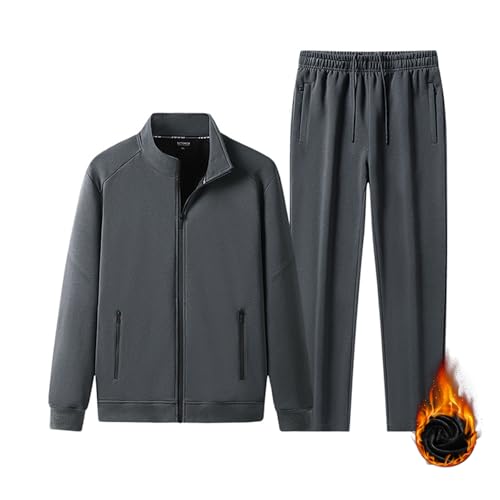 Mens Fleece Tracksuit Full Zip Jackets Casual Athletic Pants Jogging Sweatsuits 2 Piece Sets - Main Image
