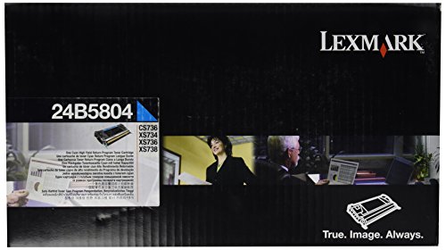 Lexmark Cartucho de toner 24B5804 CS736 CS748 XS734 XS736 XS738 XS748 (ciano) em embalagem de varejo