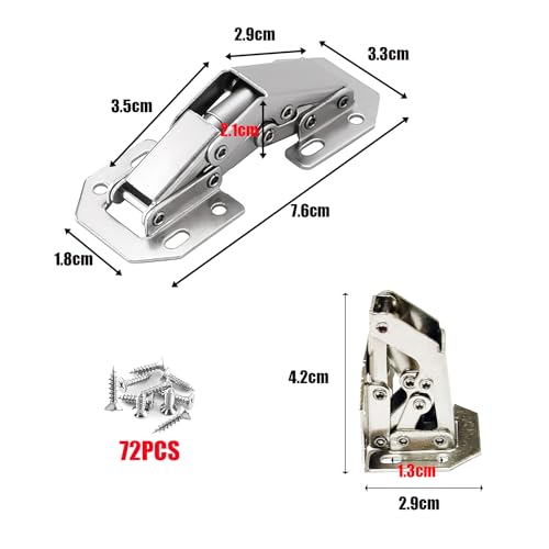 JXPXJMY Heavy Duty Türscharnier mit Schrauben, verdecktes 90 Grad kaltgewalztes Stahltürscharnier für Schranktüren aus Holz Schuhschrank Weinschrank (9, 7.6CM*3.3CM*2.1CM)