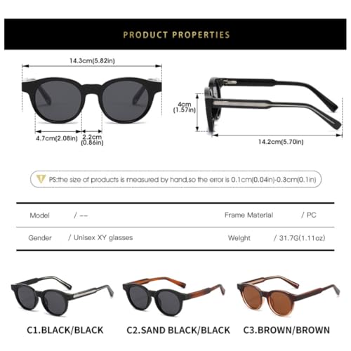 Lunettes de soleil rondes rétro pour éviter la fatigue visuelle