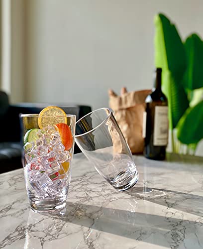KLIFA- ETON, 20.8 oz, Set of 6, Acrylic Highball Drinking Glasses, Iced Tea Cups, BPA-Free, Stackable Plastic Drinkware, Dishwasher Safe, Clear - Image 5