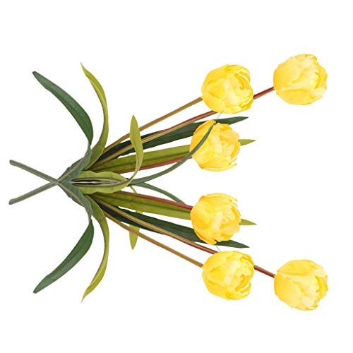 ben-gi 3 têtes de Fleurs artificielles Home Office Décoration Florale fête de Mariage Fleur Artificielle Florale Cérémonie Simulation Fleur, Jaune