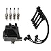 TRQ Ignition Coil & Spark Plug Kit 6 Piece Compatible with 1998-2000 & 2002 Honda Accord 1998-1999 Acura CL Only for 2.3L L4