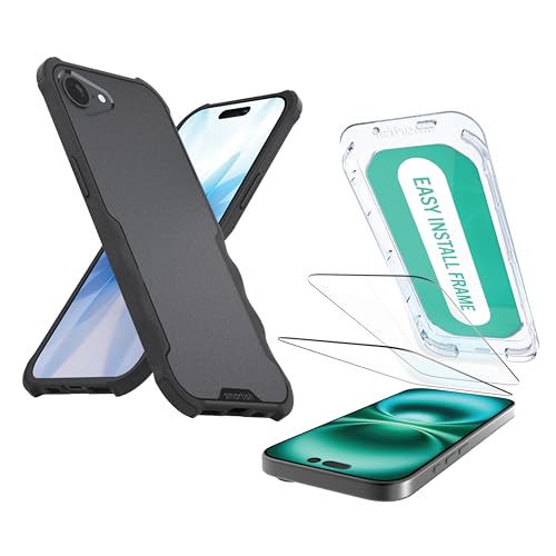 Image of Smartish iPhone 17e /16e Case - Gripzilla Protective Magnetic Case [Rugged + Tough] Heavy Duty Grip Armored Cover w /Drop Tested Protection for Apple iPhone 17e /16e - Black Tie Affair