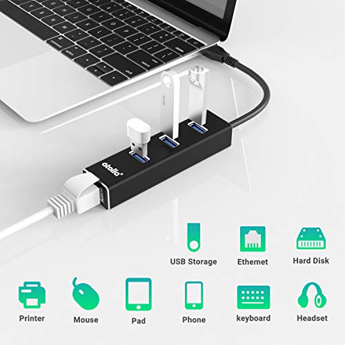 USB 3.0 Hub Ethernet with USB C Adapter, 3 Port USB 3.0 Splitter Gigabit Ethernet Hub + USB C HUB Network RJ45 1000Mbps USB Extender - Image 7