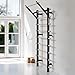 Swedish Ladder, Wood Stall Bar with Suspension Trainer Straps, Pull-Up Dip Bar Attachment, Strategic Rods, for Home, School, hysical Therapy and Gymnastics, Upgrade Installation
