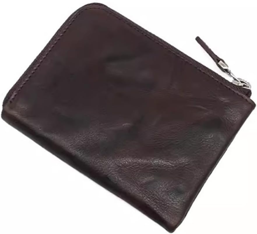 Coin Purse for Men Men Vintage Short Wallet Leather Zip Coin Purse Mini Pouch(Colour 1)