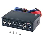 SDKDZKG 5.25 Inch PC Multifunctional Dashboard Media Front Panel Audio,with SATA e-SATA Dual USB 3.0 6 Port USB 2.0 Five-in-ONE Card Reader