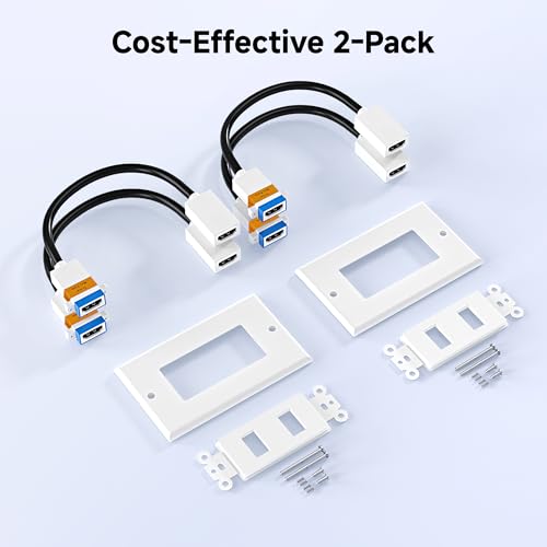 Wall plates de alta resistencia Cable Matters 800042x2 acabado premium 8
