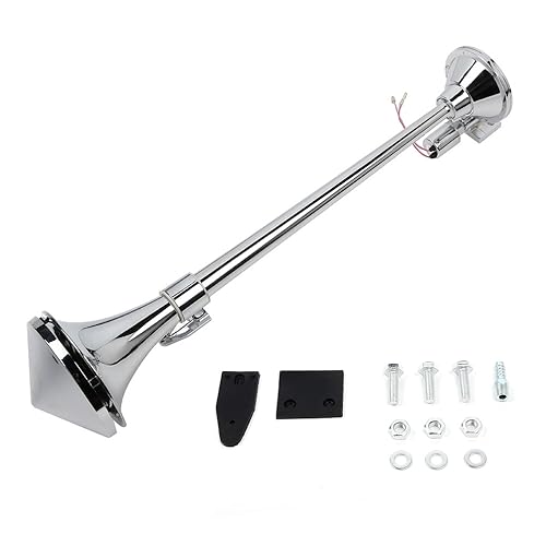 STAYTOP 150dB Single Cone Trumpet Electric Truck Train Horn Car Air Horn with Cover 12V for Trucks Motorcycle Pickup Trains Cars Boats