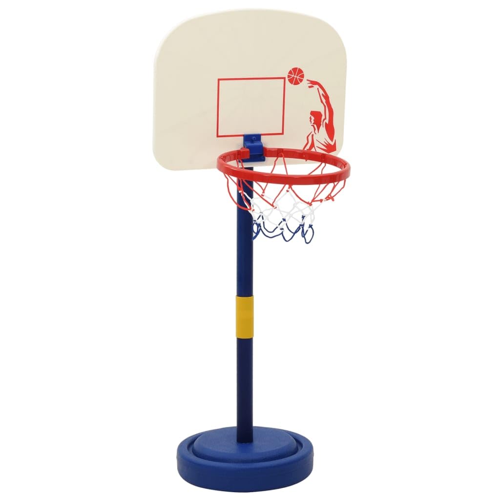 Canestro da basket per bambini con supporto, regolabile in altezza da 90 a 121 cm, con palla e pompa, giocattolo da giardino per interni ed esterni, per ragazzi e ragazze