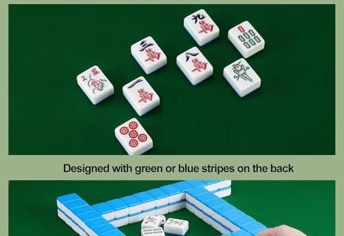 Set de Mahjong chino grande con fichas de melamina miniatura 6