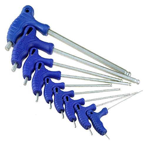 T-Handle Ball End Hex Key Set,Allen Key Set,9 Pcs L-Wrench Household Repair Hand Tools Kit for Automotive Household Projects
