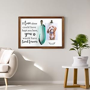 Dog Memorial Gifts for Loss of Dog/Cat-Pet Memorial Gifts,Dog Memorial Picture Frame,Loss of Dog Sympathy Gift,Dog Collar Keepsake Photo Sign,Dog Bereavement Remembrance Gift,14.2″x9.45″