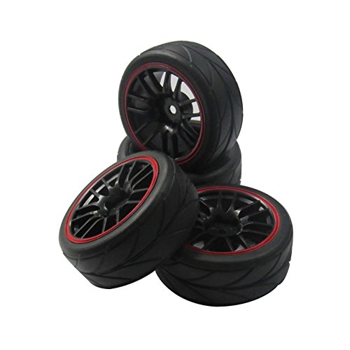 Sharegoo 12Mm Hex Wheel Rims & Od 2.59" Rubber Tires For Rc 1/10 On-Road Touring Car #TOP3