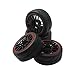 Hobbypower 12mm Hub Wheel Rims & Rubber Tires for RC 1/10 on-Road Touring Drift Car (Pack of 4 pcs)
