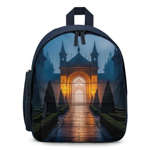 The Garden at Night Backpack for Men Women, Durable Small Bookbag Lightweight Daypack for Travel, Hiking, Blue-style