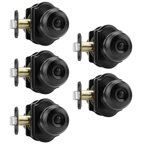 Haidms Matte Black Door Knobs Interior, Privacy Door Knobs 5 Pack