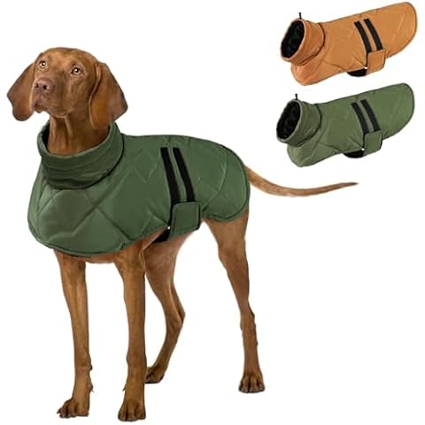 Dog Winter Coat Warm Padded Dog Jacket Windproof Dog Clothes for Small Medium Large Pets Dog Christmas Sweater Outfit Vest (Green, S) Cover