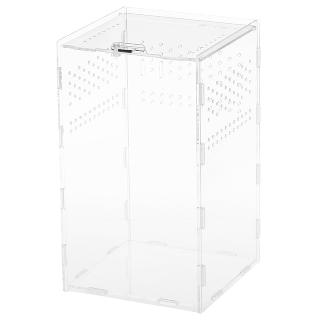 SEWACC Transparenter Reptilien Haustierbehälter Acryl Terrarium Zuchtbox 15x15x25cm für Reptilien Amphibien Beobachtung