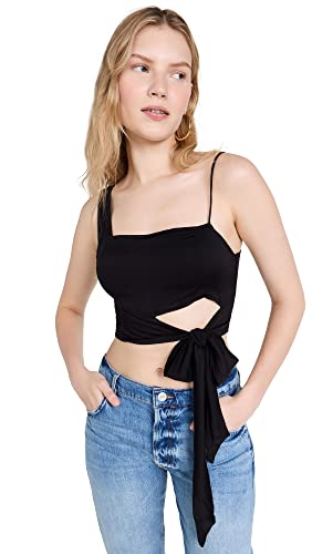 Top une épaule Mila Free People en noir : coupe drapée raffinée et finitions soignées