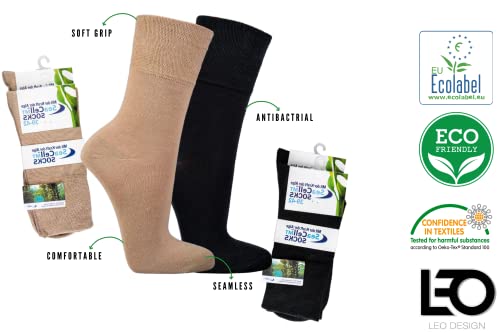 Leo Design 4 Pack Cotton Seacell Dress Socks, Men & Women, Business, Super Soft3