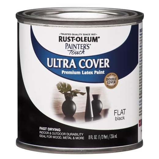 Rust-Oleum 1976730 Painter's Touch Latex Paint, Half Pint, Flat Black, 8 Fl Oz (Pack of 1)