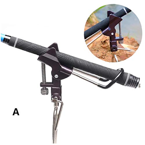 1pc Acero Inoxidable Varilla De Soporte De 360 ??Grados Ajustable Soporte para La Caña Caña De Pescar Portátil Titular De Rack De Soporte del Sostenedor del Caladero Práctica Polo Ángulo Exterior (a)