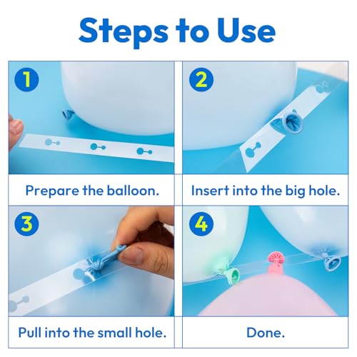 Image of Balloon Arch Kit, 209.97 ft | Balloon Garland Strip, 200 Clear Glue Point Dots, 1pc Tie Tool and 10 Clips, Party Decoration, Wedding, Birthday