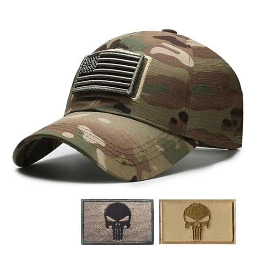 YUSENGMOO Casquette de baseball drapeau USA camouflage, Casquette de baseball avec patch brodé, Pour le plein air, sports de loisirs, course à pied/pêche,...