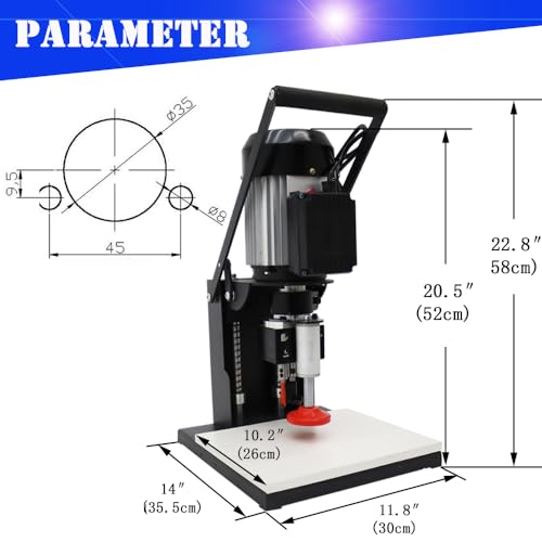 110V 45-9.5mm Portable Hinge Drilling Machine for Woodworking – 1100W Hinge Boring Tool with 0-40mm Depth, 2840 RPM for Cabinets, Doors & Wardrobes
