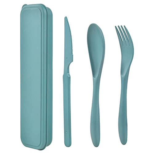 Plastik Besteck Mehrweg Set, 1 Set Reise Besteck mit Etui, Tragbare Utensilien, für Lunchbox, Schule, Picknick, Reisen, Camping oder den täglichen...