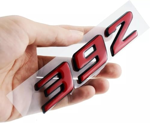 Image of Pair Set 392 Front Right Door Side Badge Nameplates Emblem Self-Adhesive Decals Sticker (Black Red)