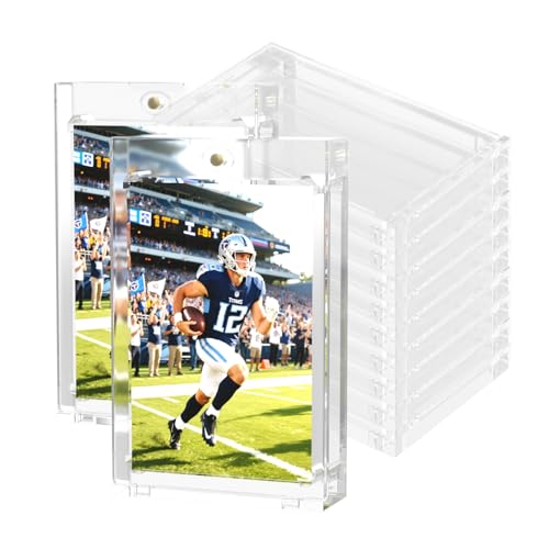 180 PT Magnetic Card Holder 18ct One Magnetic Touch Card Holders for Trading Cards U-V Thick Protection Sleeves Hard Plastic 180pt Cards Case for Baseball Football Basketball Sports Game
