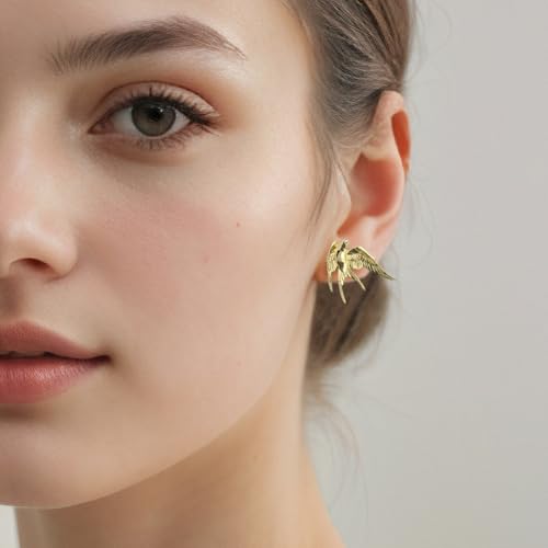 14K Gold Plated Flying Bird Swallow Stud Earrings 丨925 Sterling Silver Post丨Bird Jewelry for Women And Bird Lovers Gifts3