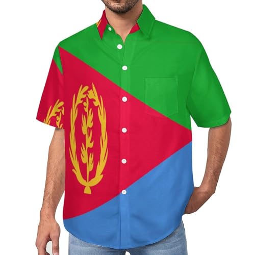 Chemise de plage boutonnée imprimé érythrée coupe régulière mode décontractée