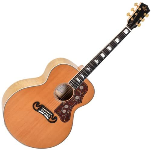 Sigma GJQA-SG200-AN Guitare folk avec housse de transport - Les Beatles, Paul McCartney, John Lennon, RIngo Starr, George Harrison Sigma GJQA-SG200-AN Guitare folk avec housse de transport