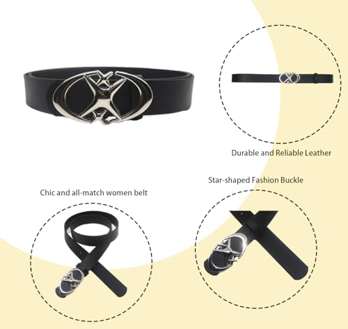 COTIM COYIN Womens Star Buckle Belt, Leather Waist Belt Waistband for Jeans Dresses2