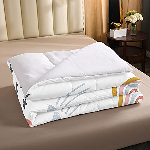 Erosebridal Girls Rainbow Bedding Set, Sun And Stars Comforter Set Full Size For Kids Boys Children Cartoon Style Cloud Bedding Comforters Girly Soft Microfiber Duvet Insert For Bedroom Decor #TOP1