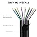 18 AWG 9-Conductor Speaker Wire Cable 20 Ft, 4-Channel CCA Stranded Hiding Primary Wire Low Voltage Remote Wire, Ultra-Flex and Easy Peel Jacket for Trailer, Car Marine Home Audio System-Black+Ties