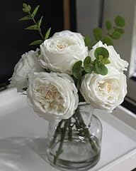 White Simulated Rose With Vase