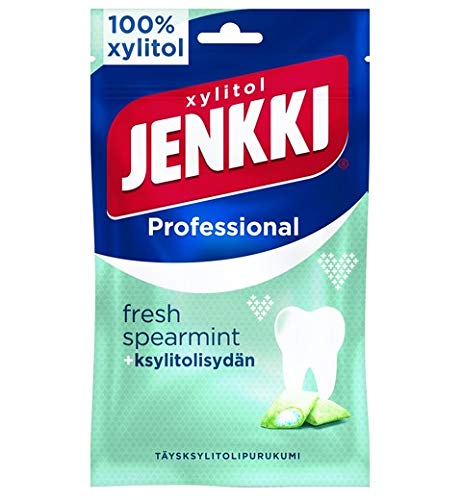 Cloetta Jenkki Xylitol Professional Spearmint Chicle 16 Packs of 70g