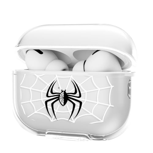 GANGANPRO Black Spider Compatible with AirPods Pro 3(2025) Headphone Case Support Wireless Charging Soft TPU Anti-Yellowing for Apple AirPods Pro 3(2025) Case for Women MenBlack Spider