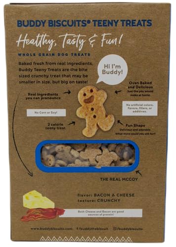 Buddy Biscuits Teeny Treats Crunchy Dog Cookies 3 Flavor Variety – (1) Each: Bacon & Cheese, Roasted Chicken, Peanut Butter (8 Ounces) – Plus Rope Toy and Fun Animal Facts Booklet Bundle Buddy Biscuits Teeny Treats Crunchy Dog Cookies 3 Flavor Variety – (1) Each: Bacon & Cheese, Roasted Chicken, Peanut Butter (8 Ounces) – Plus Rope Toy and Fun Animal Facts Booklet Bundle