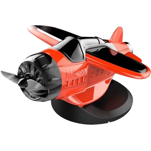 Solar Powered Airplane Shaped Car Ornaments, Car Dashboard Ornament,Auto Interior Decoration,Dashboard Drifting Rotating Airplane Ornament,Enhances Driving Pleasure (red)