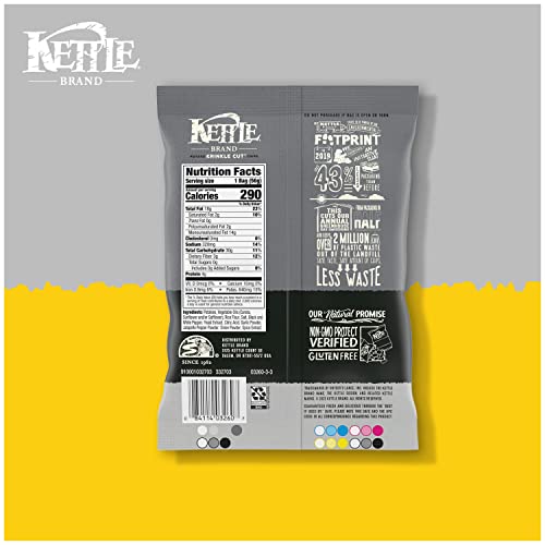 Image of Kettle Brand Potato Chips, Krinkle Cut, Salt & Fresh Ground Pepper Kettle Chips, 2 Oz