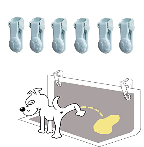 Image of Dog Pee Pad Holder with Walls (6 Pack) for Small & Large Size Wee Wee Pad, Indoor Potty Training Pad Holder for Leg-Lifting Puppies (Blue)
