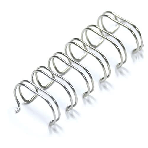 Albyco - Wire-O Encuadernadora Espiral - Hasta 65 Hojas - Anillas Encuadernar Espiral Metalico - 9,5 Milímetros - Paquete de 100 Piezas - Plata