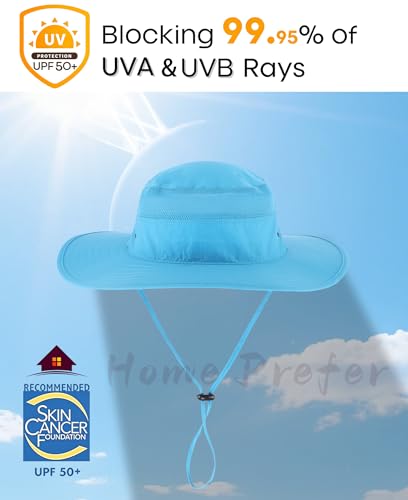 Image of Home Prefer UPF 50+ Men's Sun Hat Wide Brim Bucket Hat UV Protection Hat for Mens Womens Beach Safari Gardening Golf Fishing